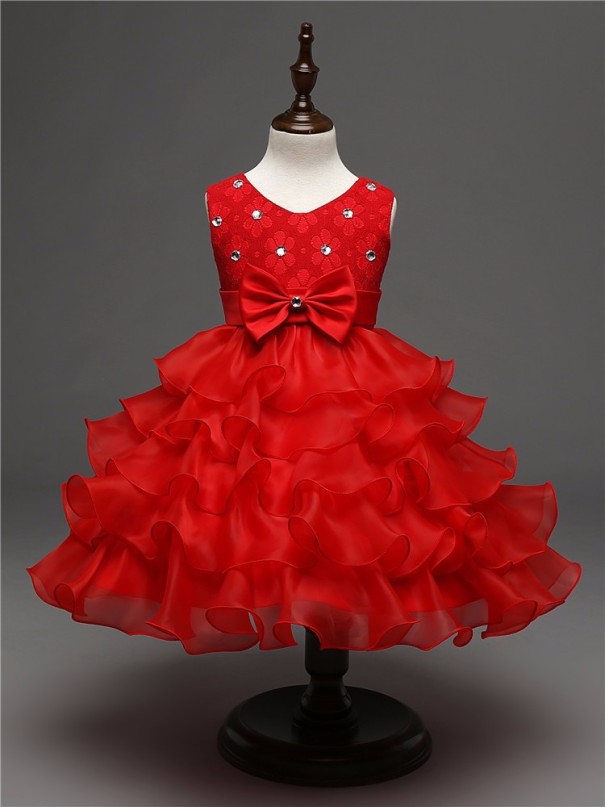 Luxe meisjesjurk - Rood