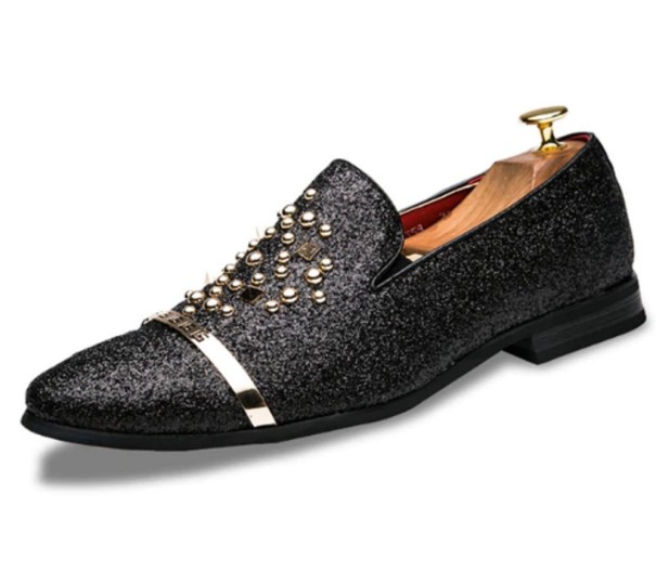 Luxe puntmocassins voor heren Francis zwart 38