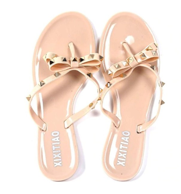 Luxuriöse Damen-Flip-Flops beige 36