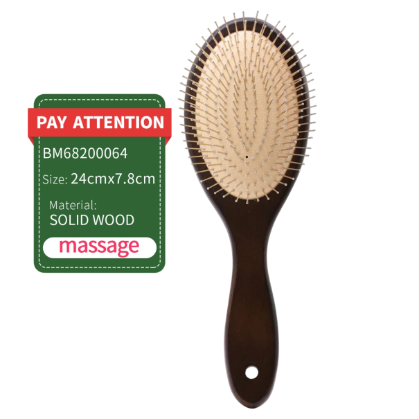 Luxuriöse Holz-Haarmassagebürste 24 x 7,8 cm Damenbürste mit Stahlkugeln Entwirrbürste für die Kopfhautmassage 1