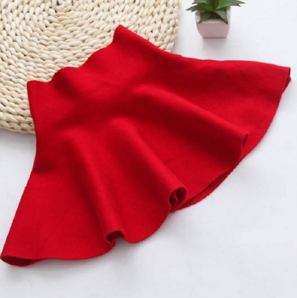 Luxuriöser Rock mit hoher Taille für Mädchen – Rot 5