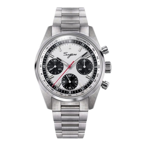 Luxury Men's Mechanical Chronograph Watch with Manual Winding Transparent Case 38 mm Sapphire Glass Stainless Steel 316L Steel Bracelet 4
