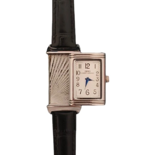 Luxury Women's Retro Watch Rectangular Sliding Case 21 x 36 mm Quartz Movement Silver Case and Black Leather Strap For Everyday Use 1