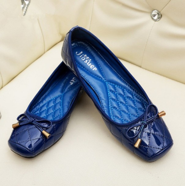 Luxus bőr balerina cipő J1987 kék 40