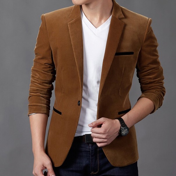 Luxus férfi kabát - barna M