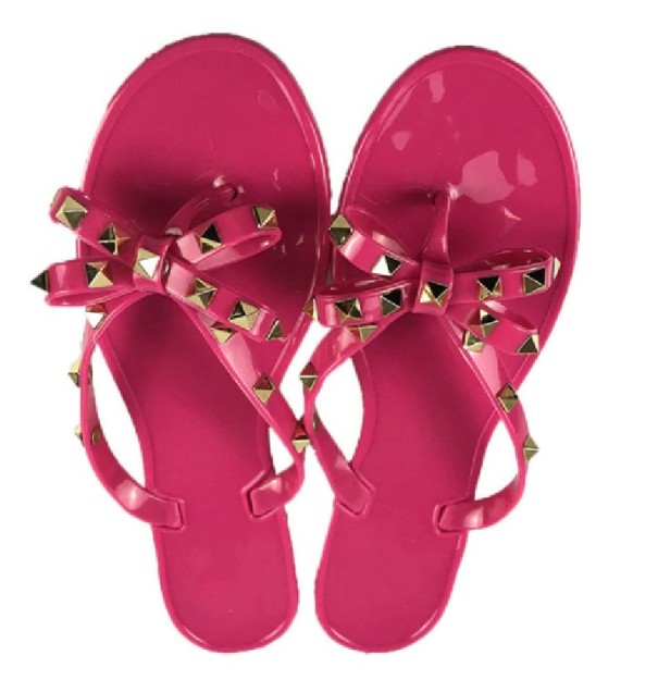Luxus női flip-flop papucs sötét rózsaszín 37