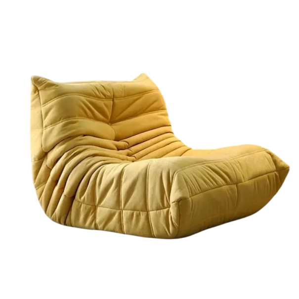 Luxusní křeslo s netradičním designem 75 x 95 x 80 cm umělá kůže polstrované moderní sedací křeslo pro relaxaci do obývacího pokoje žlutá