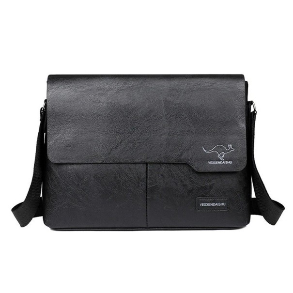 Luxusní pánská kožená taška přes rameno 32×26 cm Značková obchodní crossbody kabelka Velká elegantní boční brašna pro muže černá