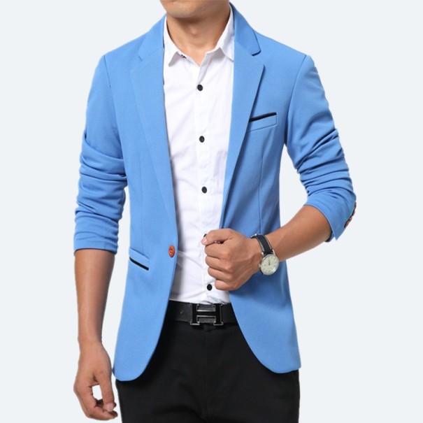 Luxusní pánské sako - Světle modrý XL