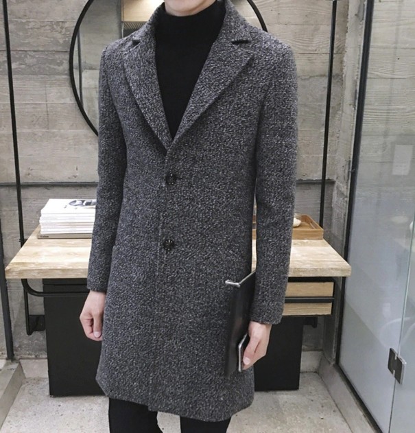 Luxusní pánský kabát J2567 šedá L