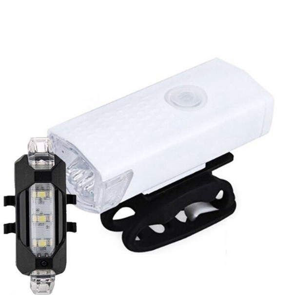 Luz de bicicleta delantera y trasera 2 uds J375 blanco