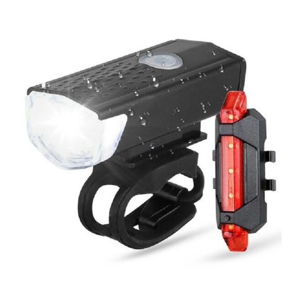 Luz de bicicleta delantera y trasera 2 uds. rojo