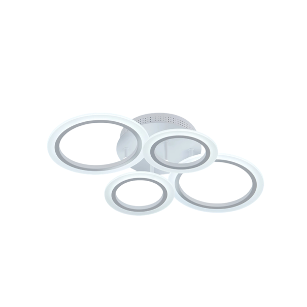 Luz de teto LED em acrílico com anéis Controle remoto Lâmpada dimmable LED pendente 43W 3870 lm Controle pelo telemóvel 40×60×11 cm 1