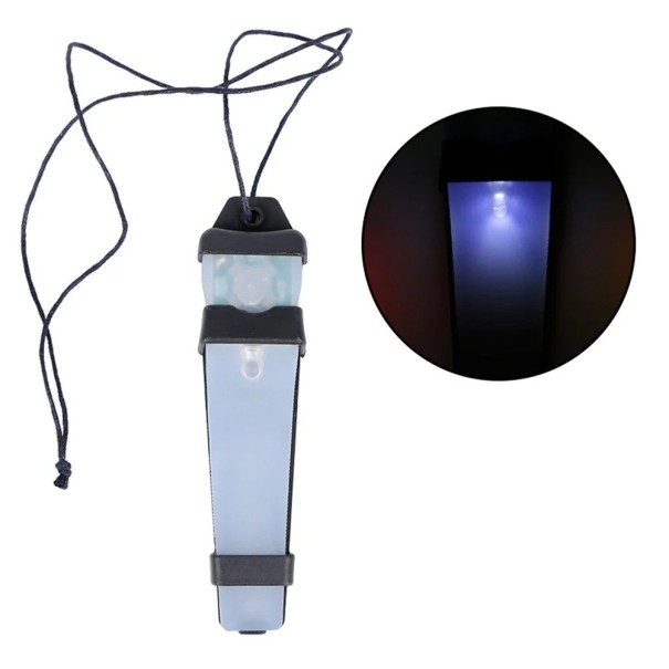 Luz intermitente de seguridad táctica de 11 x 2,6 cm, lámpara de señalización de silicona IP6 para casco, para supervivencia, caza, senderismo blanco