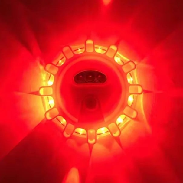 Luz LED de advertencia 1 unidad USB recargable Disco magnético parpadeante 10 cm Batería 650 mAh 9 modos Luz de emergencia naranja para coche 1