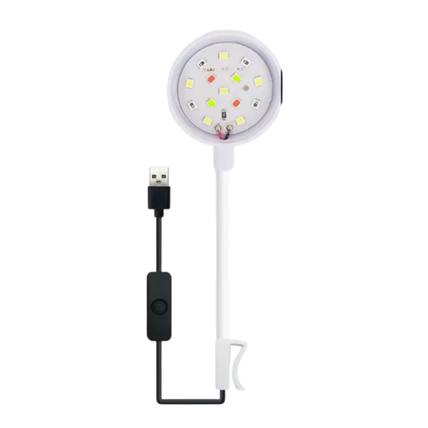Luz LED para acuario Iluminación mini a prueba de agua para plantas acuáticas Accesorios para acuarios pequeños y decorativos de vidrio de 2 a 5 mm blanco