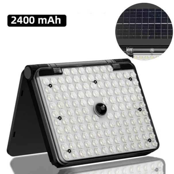 Luz LED solar exterior 16,5 x 13 cm 2400 mAh Sensor de movimiento 3 modos IP65 Luz de pared para jardín 1