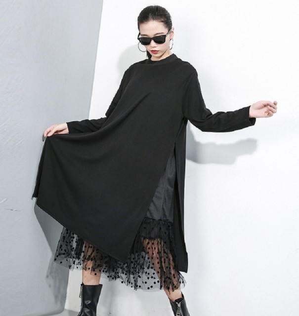 Luźna sukienka czarna 1