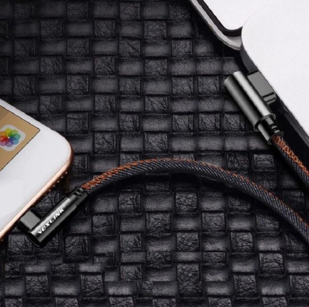 Λυγισμένος καλωδίος δεδομένων USB / Micro USB μαύρο 1 μ.