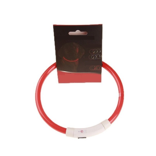 Lysande halsband för hundar röd L