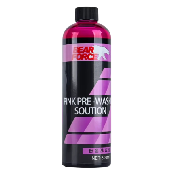 Lyserød skummende bilvaskeshampoo 500 ml Skummende rengøringsmiddel med en behagelig duft Neutral pH Sikker til lak, glas og fælge 1