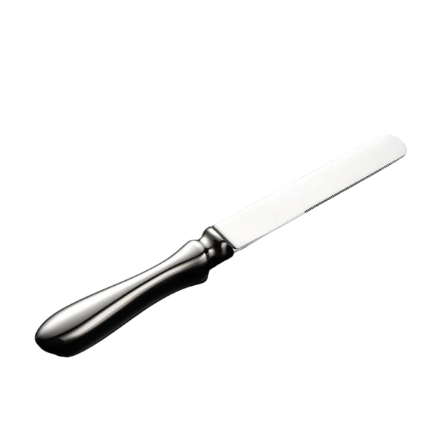 Lyxig bordskniv i rostfritt stål med tandad blad elegant designad bestick polerad kökskniv för matbord 1