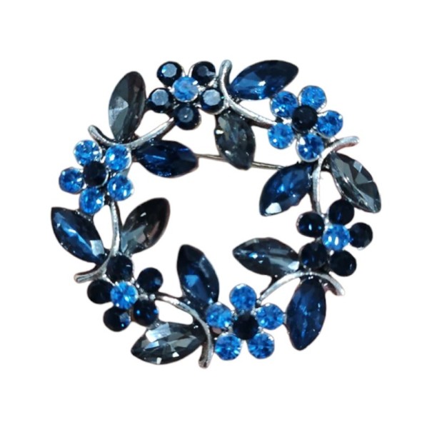 Lyxig stensmycke brosch 4 x 4 mm i form av ring Färgglad lövkrans med blommor Zinklegering Elegant smycke 2