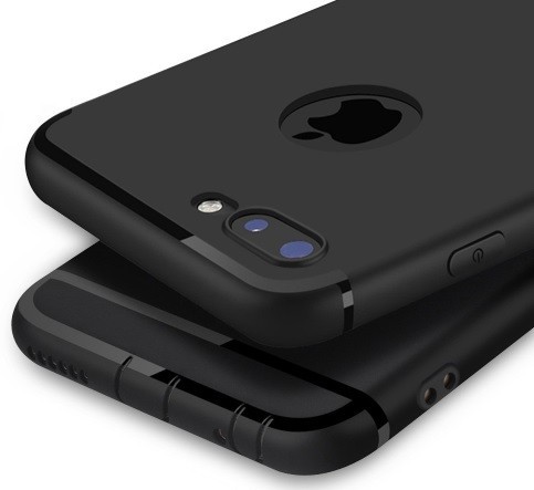 Lyxigt mattsvart iPhonefodral