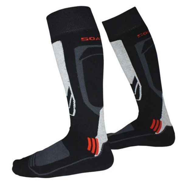 Lyžařské dlouhé ponožky pro muže i ženy Zimní dámské i pásnké termo ponožky Silné teplé ponožky na lyže a snowboard černá 35-38