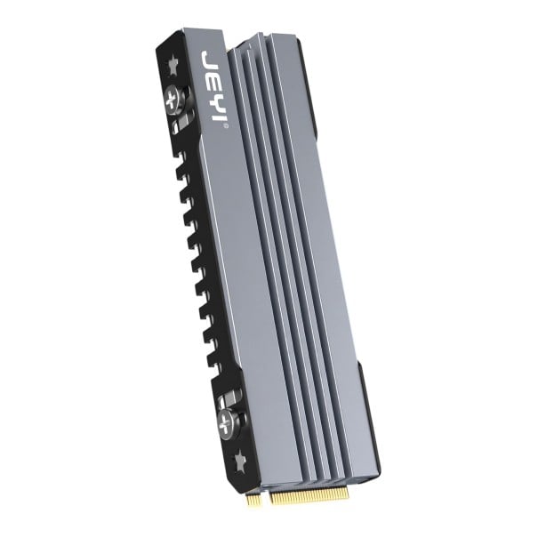 M.2 SSD hűtő 78 x 23 x 10 mm 2280 NVMe és NGFF meghajtókhoz bordákkal és 237 W/mK hővezető képességgel szürke-fekete kivitelben 1