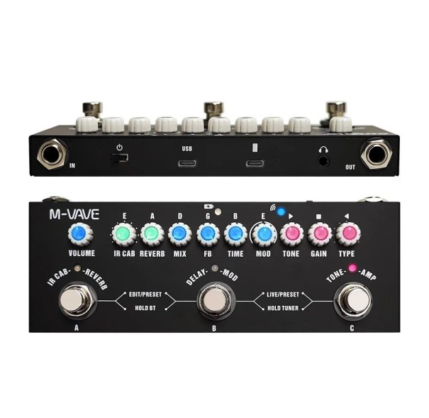 M-Vave Multi-Effect Pedal for Electric Guitar Metal Body Rechargeable Effect Processor with Amplifier Simulation and 8 IR Cabinets 1