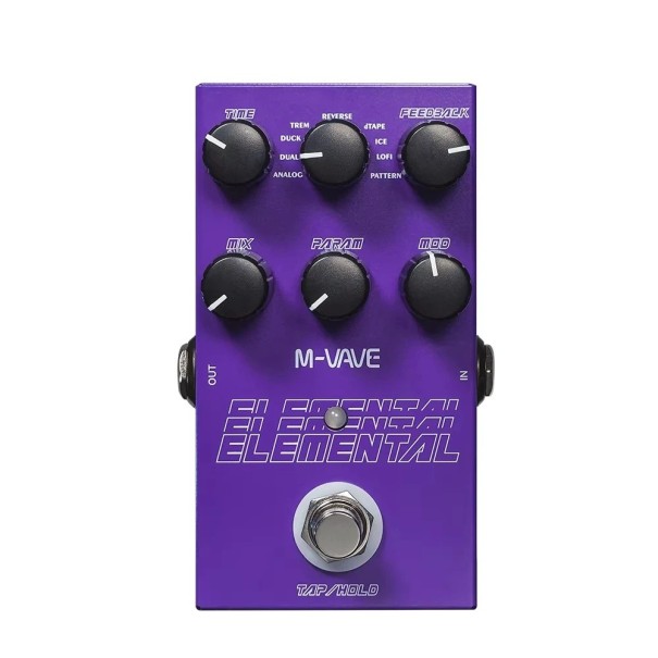 M-VAVE pedal de reverb digital para guitarra elétrica roxo Pedal de efeito com 9 modos de reverb e controlo Decay Mix Level corpo metálico 1