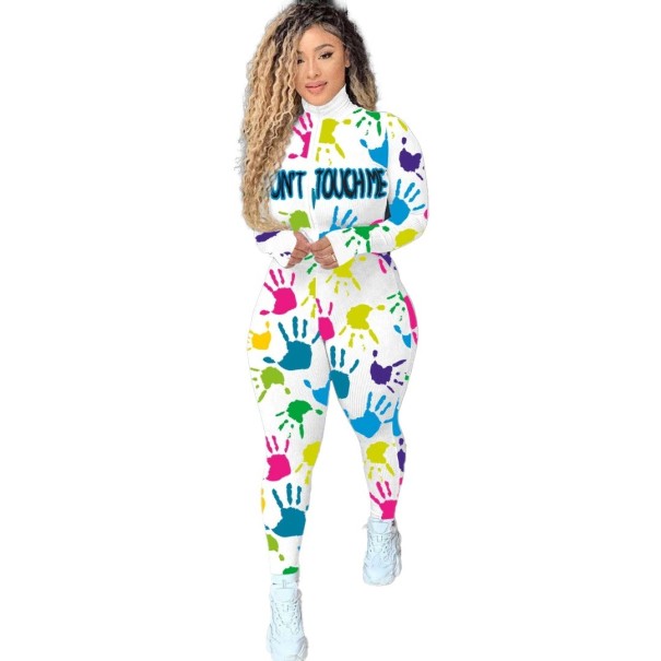 Macacão feminino com padrão de mãos XL