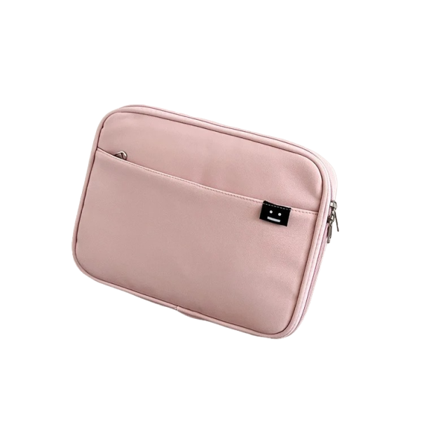 MacBook en iPad hoes met zijvak 14 inch, 35 x 26 cm roze