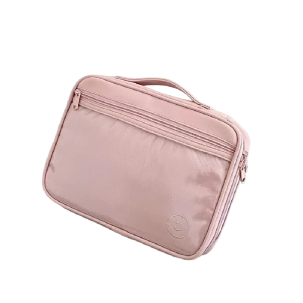 MacBook- og iPad-etui med gennemsigtig sidelomme 12,9 - 13,3 tommer, 33 x 24 cm rosa