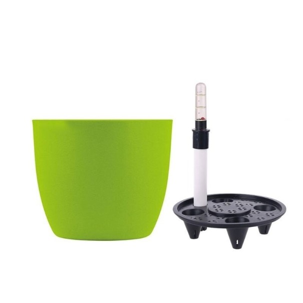Maceta con riego automático verde