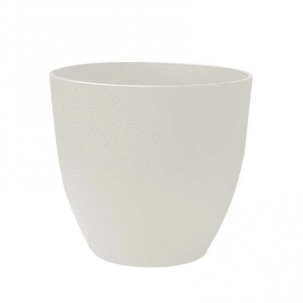 Maceta de gran capacidad 20 x 12 x 18,1 cm Maceta de plástico para el cultivo de plantas Decoración interior y exterior Envase ligero y resistente para flores blanco