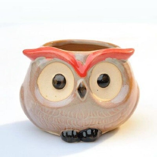 Maceta decorativa con forma de búho 1