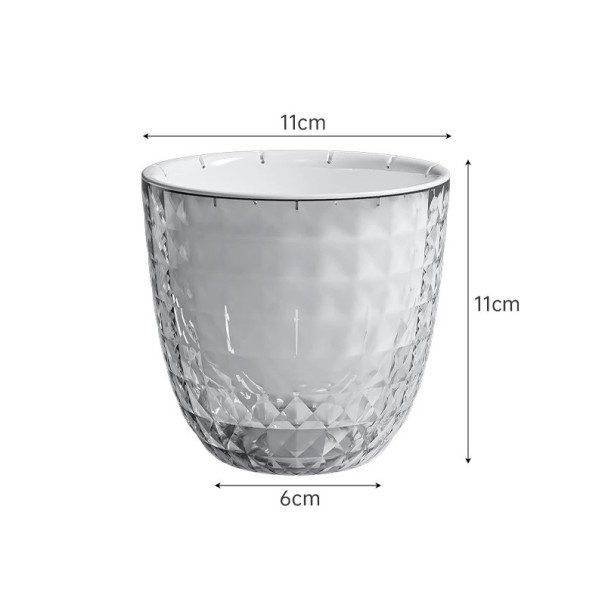 Maceta decorativa de autorriego de dos capas 11 x 11 x 6 cm Maceta de plástico transparente con absorción de agua Depósito de agua para un crecimiento 1