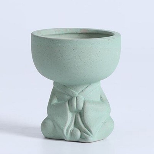 Maceta decorativa de Buda verde claro