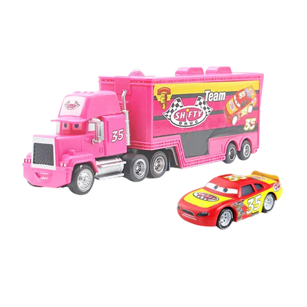 Mack Hauler och Kevin Racingdäckset Disney Pixar Bilar 2 3 Lastbil och Racerbil Leksaker för Barn Metallmodell Samlarset 1