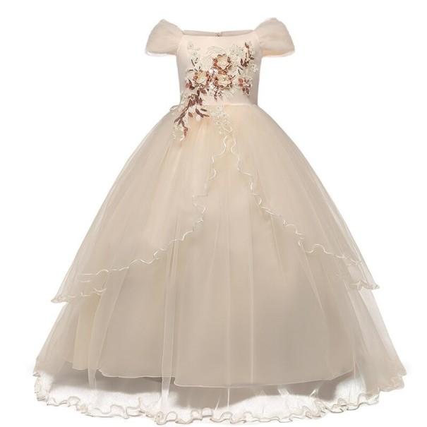 Mädchen-Abschlussballkleid N149 beige 6