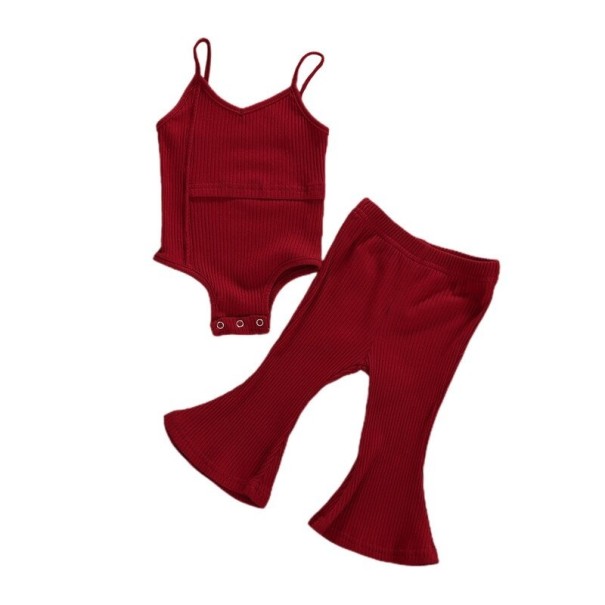 Mädchen-Body und Hose L1553 weinrot 6-12 Monate