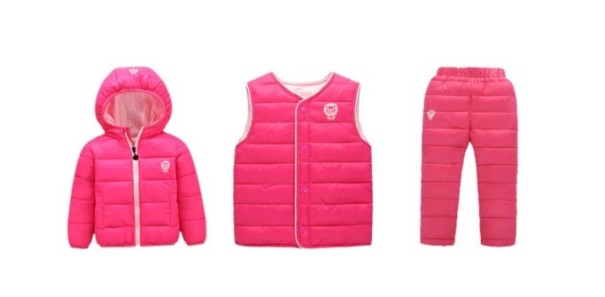 Mädchen gefüttertes Set J1905 rosa 4