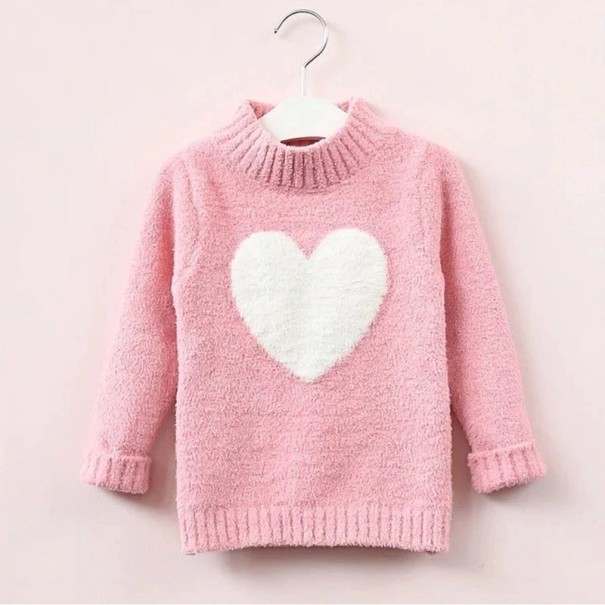 Mädchen-Herzpullover L604 rosa 3