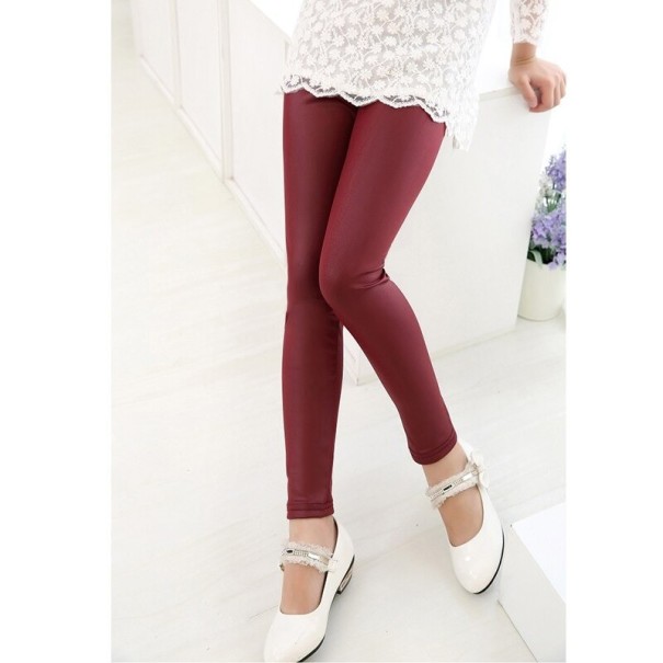 Mädchen-Lederleggings T2468 weinrot 11