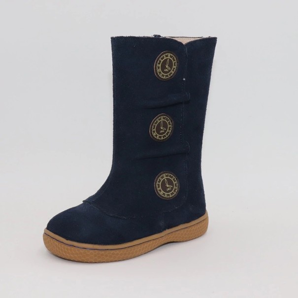 Mädchen-Lederstiefel Lisa dunkelblau 20