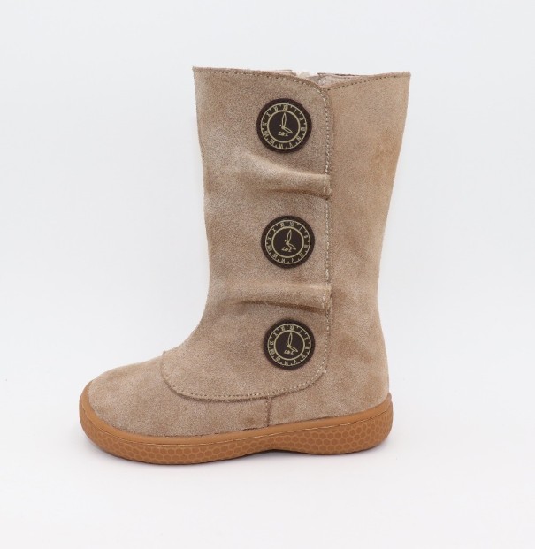 Mädchen-Lederstiefel Lisa grau 31