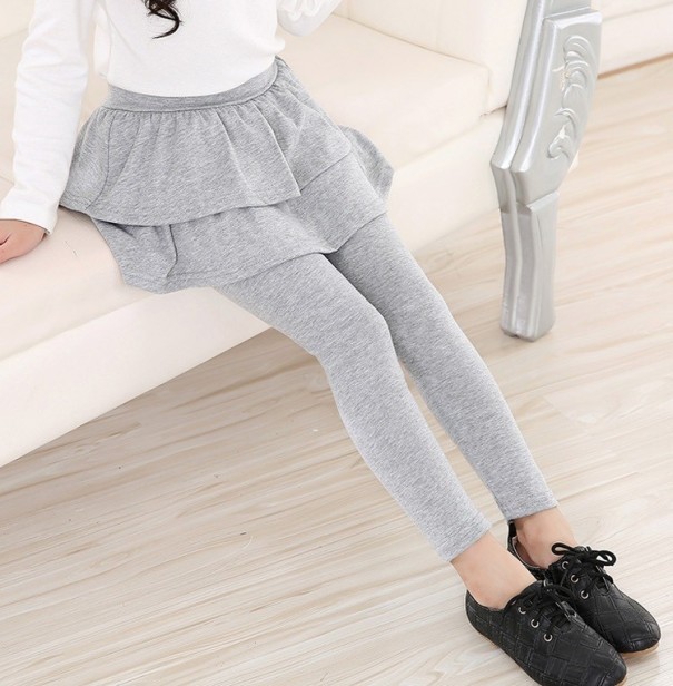Mädchen-Leggings mit Rock J2894 hellgrau 6