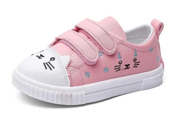 Mädchen-Sneaker mit Katze rosa 20,5